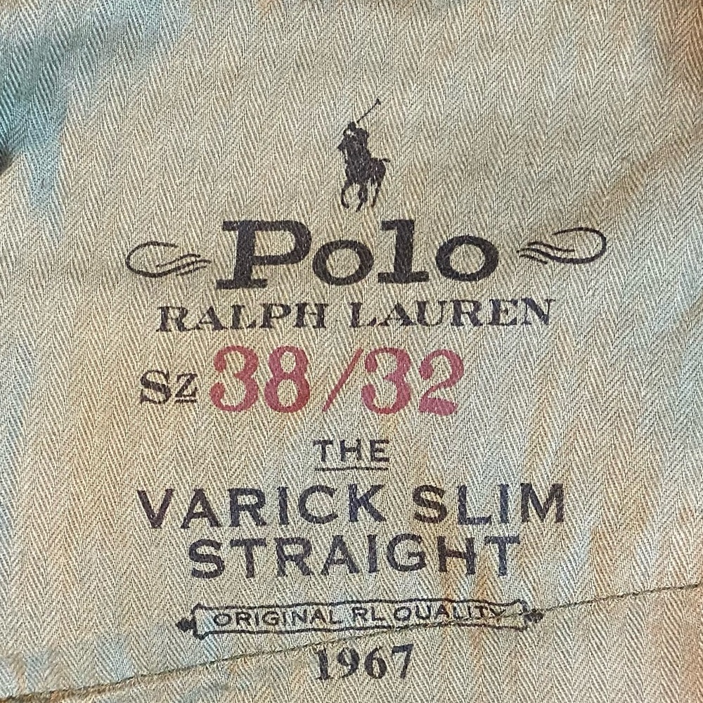 Ralph Lauren Olive Green Chino Pants Varick Slim Straight Size 38 x 32 MSRP $168 - Picture 6 of 7